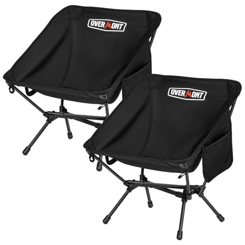 Overmont Ultralight Portable Camping Chair- Lightweight Folding Backpacking Chair, Support up to 330Lbs Compact Beach Chair for Adults with Carry Bag for Backpack Hiking Fishing Outdoor Camp 2pcs - Image 1