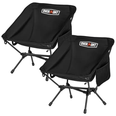 Overmont Ultralight Portable Camping Chair- Lightweight Folding Backpacking Chair, Support up to 330Lbs Compact Beach Chair for Adults with Carry Bag for Backpack Hiking Fishing Outdoor Camp 2pcs - Image 1