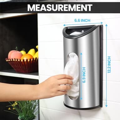 Utopia Kitchen Grocery Plastic Bag Holder and Dispenser Medium, Easy Wall Mount Bag Saver, Stainless Steel, Silver - Image 2
