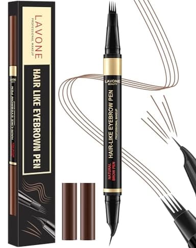 LAVONE Eyebrow Pen, 2-in-1 Eyebrow Pencils for Women with 4 Tip Microblading Eyebrow Pencil and Curved Precise Brow Pencil, Waterproof Eyebrow Pencil Create Full, Natural Hair-Like Brows, Soft Brown - Image 1