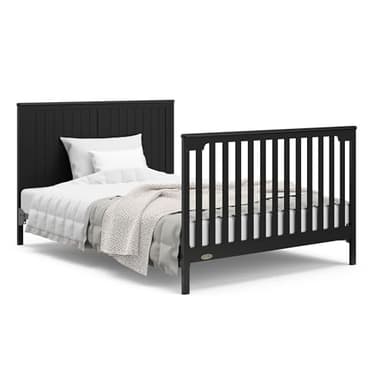 Graco Hadley 5-in-1 Convertible Crib & Changer (Black) – GREENGUARD Gold Certified, Fits Standard Crib Mattress, Converts to Toddler Bed and Full Bed, 4 Adjustable Mattress Heights - Image 15