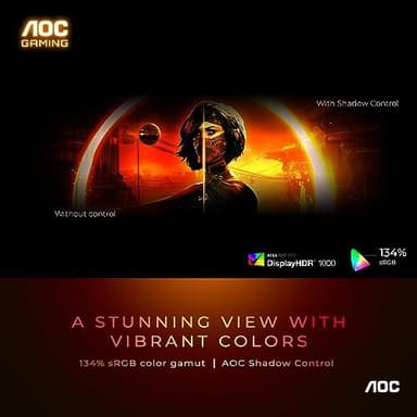 AOC Q27G3XMN 27" QHD Gaming Monitor, 2560x1440, Mini LED, 180Hz 1ms GtG, HDR 1000, sRGB137.5%, HDMI 2.0 x 1, DisplayPort 1.4 x1, Adaptive Sync, 3-Year Zero-Bright-dot - Image 5