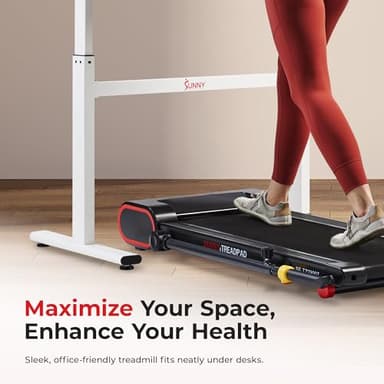 Sunny Health & Fitness Smart Slim Treadmill, Under Desk/Office, Walking Pad with Arm Exerciser Trekking Poles, Full Body Workout and Optional SunnyFit® App Enhanced Bluetooth Connectivity – SF-T723007 - Image 3