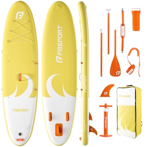 FBSPORT 11' Premium Stand Up Paddle Board, Yoga Board with SUP Accessories & Carry Bag | Wide Stance, Surf Control, Non-Slip Deck, Leash, Paddle and Pump for Youth & Adult - Image 1