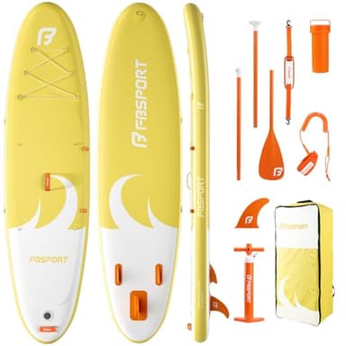 FBSPORT 11' Premium Stand Up Paddle Board, Yoga Board with SUP Accessories & Carry Bag | Wide Stance, Surf Control, Non-Slip Deck, Leash, Paddle and Pump for Youth & Adult - Image 1