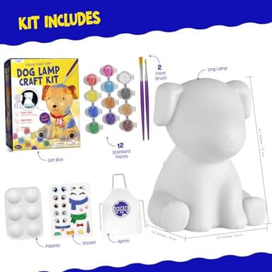 Paint Your Own Dog Lamp Kit, Art Supplies Painting Kits for Kids, Arts and Crafts for Kids Ages 8-12, Dog Toys Girls Boys Halloween Birthday Christmas Gifts Ages 3 4 5 6 7 8 9 10 11 12+ - Image 2