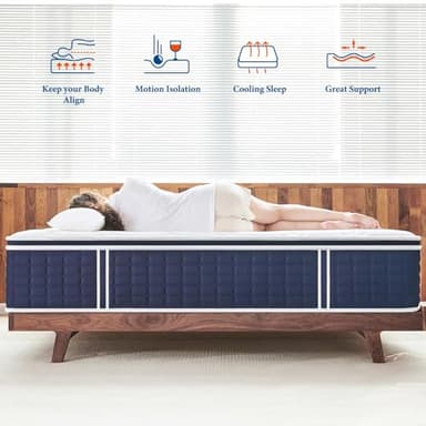 Coolvie Full Size Mattress 14 Inch, Hybrid Full Mattress in a Box, 4 Layer Premium Foam with Pocket Springs for Motion Isolation and Pressure Relieving, Medium Firm Feel, 100-Night Trial - Image 6