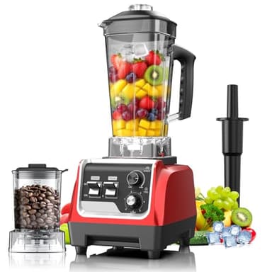 H-Duka 1800W Smoothie Blender and Grinder Combo 70OZ Large Capacity Countertop Blenders for Kitchen High Speed Blender for Smoothies Ice Crushing Frozen Drinks Puree (Dark Red) - Image 1