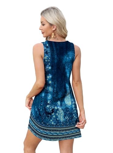 OFEEFAN Womens Summer Clothes Sleeveless Women's Casual Dresses Spring Dress Vintage Floral 26 L - Image 4