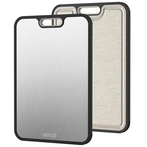 Titanium Cutting Board, Cutting Boards for Kitchen Double Sided, Pure Titanium/Wheat Straw PP Chopping Board, Large Size 15.2"×10.4", Dishwasher Safe - Image 1
