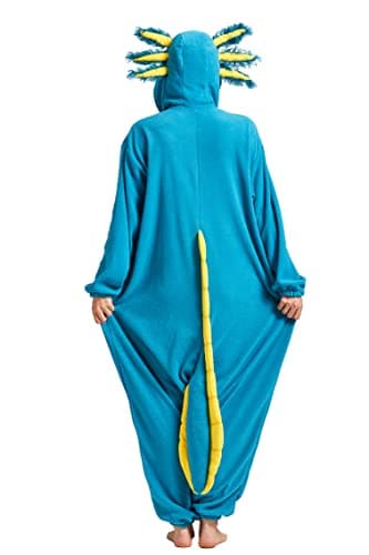 DELEY Unisex Blue Axolotl Onesie Adult Pajamas, Flannel Animal One Piece Costume Sleepwear Halloween Cosplay Homewear - Image 7
