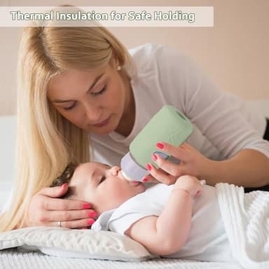 KingKam 4 Pack Silicone Sleeves for Dr. Brown's Glass Baby Bottles, Anti Breakage Baby Bottle Sleeves Holder, Compatible with Dr. Brown's Newborn Narrow Glass Baby Bottles 4oz - Image 4