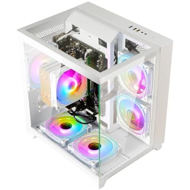 LXZ Desktop PC Computer Ryzen 5-5600GT 8 core 3.6GHz, 16G DDR4 RAM, 512G NVME SSD, Tower Computer with Wi-Fi & 400W Power Supply for Working, Home and Office (White) - Image 7