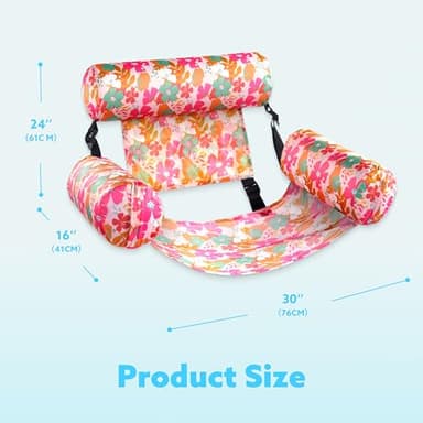 Sloosh Pool Floats Chairs Adult, 2 Packs Inflatable Pool Lounge Chairs,Blow up Hammock Pool Noodles Floats for Adults,Flower Pattern Floating Water Chair for Pool Lake River(Tropical Flowers) - Image 6