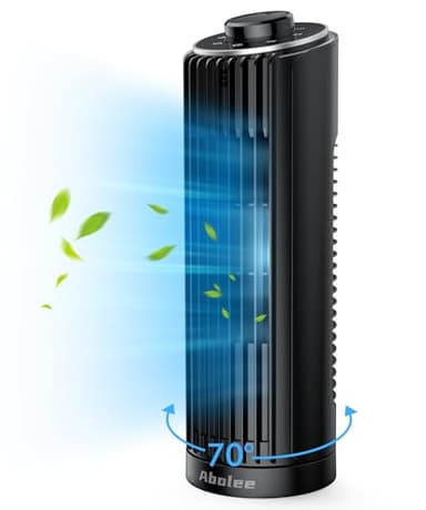 Abolee Tower Fan, 23ft/s Desk Fan, 70° Oscillating Table Fan for Bedroom, Standing Table Fan with 3 Modes, 2024 New 13 Inch Bladeless fan for Bedroom, Home,Office - Image 1