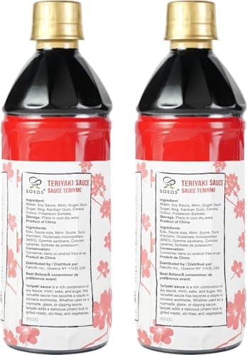 Soeos Teriyaki Sauce, Teriyaki Marinade, 16.9 Fl Oz (500 ml), 2 Pack, Sweet and Savory Flavor, Perfect for Stir-Fry, Barbecue, Marinating, Versatile Sauce for Meat, Salmon, Noodle and Vegetable, Easy to Pour Out - Image 2