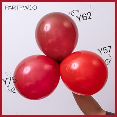 PartyWoo Ruby Red Balloons 120 pcs Different Sizes Pack of 18 12 10 5 Inch Maroon Balloon Arch Kit Garland for Valentine's Day Graduation Wedding Christmas Birthday Party Decorations Red-Y75 - Image 4