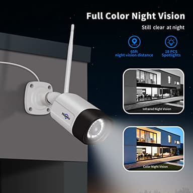 【Wireless Pro,Plug & Play】 Hiseeu 2.5K 5MP WiFi Security Camera System Outdoor,Expandable 16CH 8MP NVR, 1TB HDD,Spotlight,2 Way Audio, IP66 Waterproof, Motion Alert, DC Power Plug-in, 24/7 Recording - Image 3