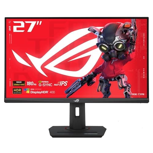 ASUS ROG Strix 27” QHD (2560x1440) HDR400 USB-C Gaming Monitor (XG27ACS), 180Hz,1ms, Fast IPS, 133% sRGB, Extreme Low Motion Blur Sync, G-Sync Compatible, DisplayWidget, Tripod Socket, 3 Year Warranty - Image 1