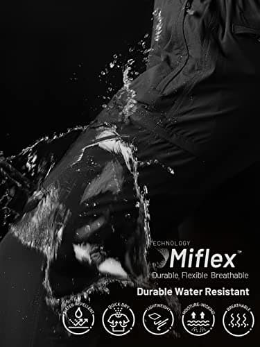 MIER Women's Quick Dry Cargo Pants Lightweight Tactical Hiking Pants, Stretchy and Water-Resistant, Black, 10, Casual - Image 3