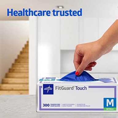 Medline FitGuard Touch Nitrile Exam Gloves, 300 Count, Large, Powder Free, Disposable, Not Made with Natural Rubber Latex, Excellent Sense of Touch for Medical Tasks, Durable for Household Chores - Image 6
