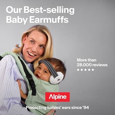 Alpine Muffy Baby Ear Protection for Babies and Toddlers up to 36 Months - CE & ANSI Certified - Noise Reduction Earmuffs - Comfortable Baby Headphones Against Hearing Damage & Improves Sleep - Black - Image 9