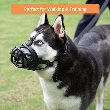 BARKLESS Dog Muzzle, Basket Muzzle for Biting, Chewing and Scavenging, Humane Cage Mouth Cover, Perfect for Grooming and Training Large Aggressive Reactive Dogs (L, Black) - Image 7