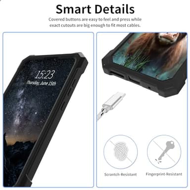ACWDMKH for TCL ION V Phone Case/TCL ION X / 40Z Phone Case T607DL with Tempered Glass Screen Protector Dual Layer Structure Protection Shockproof Corner TPU Bumper Cover,Cute Highland Cow - Image 5