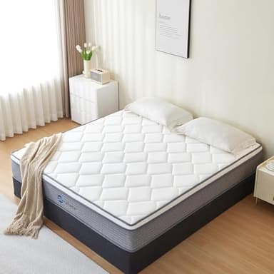 Selene Bedding Full Size Mattresses, 10 Inch Mattress Full with Pocket Spring and Memory Foam for Pressure Relief, Motion Isolation, Edge Support, Medium Firm Mattress in a Box, CertiPUR-US, Grey - Image 1