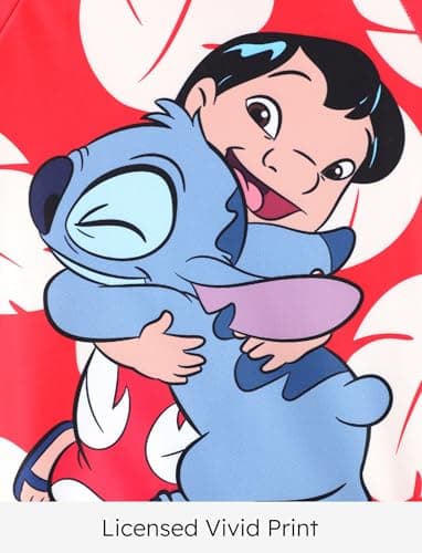 Disney Lilo & Stitch Swimsuit Girl One Bathing Suit Piece Swim Suits Long Sleeve Swimwear Summer Swimming Suit Set Quick Dry Swimming Clothing UPF 50+ Rashguard Swim Clothing Little Kid Red 6-7 Years - Image 5