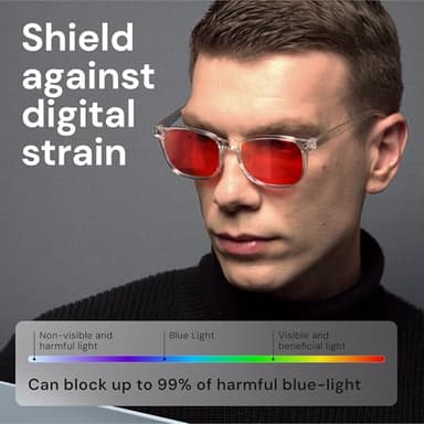Gaoye Transparent with Red Lenses Blue Light Glasses for Computer & Gaming - Anti UV Ray Lenses, Scratch-Resistant & Comfort Fit - Image 5