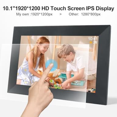 Frameo 10.1 Inch Smart WiFi Digital Photo Frame,Digital Picture Frame with 16GB Storage & SD Slot, Electronic Picture Frame IPS Touch Screen with Auto-Rotate, Frameo Digital Frame WiFi - Image 6