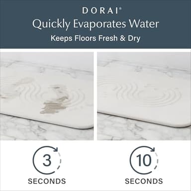 Dorai Home Bath Stone Mat 23.6"x15.4" – Quick-Dry, Non-Slip Diatomite Stone Bath Mat for Bathroom, Zen Sandstone - Image 3