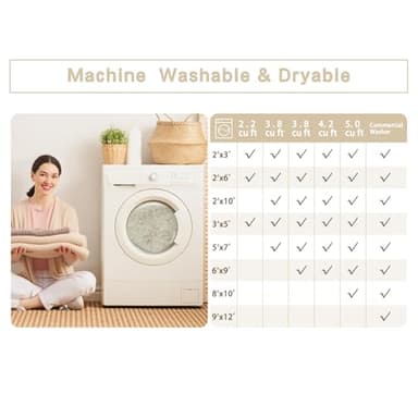 Srugn Washable Rugs 8x10 Area Rugs for Living Room,Ultra Soft Faux Wool Retro Rugs for Bedroom,Dining Room,Non Slip&Non-Shedding Low Pile Vintage Print Rug Indoor Large Carpets for Home Office Decor - Image 8