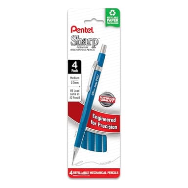 Pentel Sharp Mechanical Pencil, (0.7mm), Medium Line, Blue Barrel, Pack of 4 (P207PF4C) - Image 1