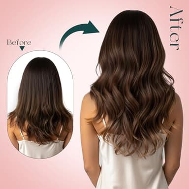 Easyouth 22 Inch Clip in Hair Extensions Balayage Human Hair Clip in Extensions Dark Brown Ombre Light Brown with Blonde Clips in Extension Add Length and Volume 120G 7Pcs - Image 6
