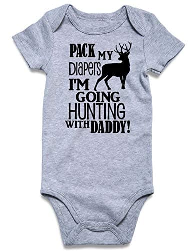 UNIFACO Daddys Boy Baby Clothes Pregnancy Announcement for Dad Pack My Diapers Im Going Hunting With Daddys Newborn Infant Clothes 0-3 Months - Image 1