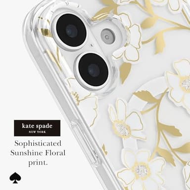 Kate Spade New York iPhone 17 Case - Compatible with MagSafe - Designer Phone Case - Sunshine Floral Gems - Image 3