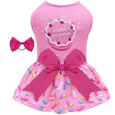 CuteBone Dog Mesh Dress Puppy Sundress Pet Outfit Summer Fashion for Small Dogs Girl Cat Clothes BF37XXS-D - Image 1