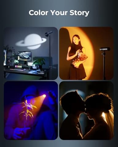 SMALLRIG RGB LED Photography Flashlight, 7500mAh Aluminum Alloy Patterned Ambient Light, 4 Color Fill Light with 20 Patterned Light Filters, Perfect for Photo, Content Creation Accessorie RF10C 4634 - Image 8