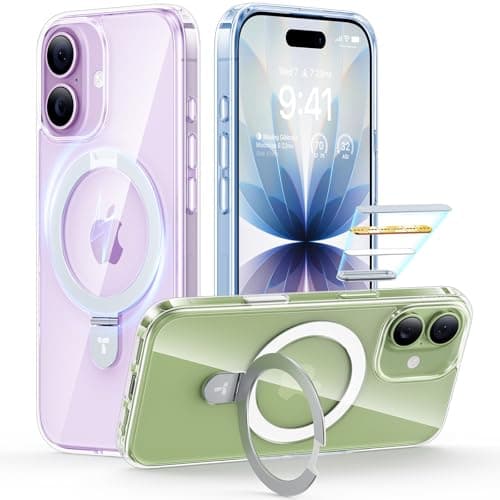 TORRAS Ostand Magnetic for iPhone 17 Case Clear, Fit for MagSafe, 3X Military Drop Protection, Camera Control, Slim Phone Case for iPhone 17 with Kickstand, Soft Edge, Anti Yellowing Cover 6.3", Clear - Image 1
