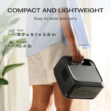 EF ECOFLOW Portable Power Station RIVER 3 Plus, 286Wh LiFePO4 Battery, 3 Up to 1200W AC Outlets, <10 MS UPS, Expandable to 858Wh, <30 dB Quiet, 1Hr Fast Charging Solar Generator for Outdoor Camping/RV - Image 8