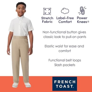 French Toast Boys Pull-on Relaxed Fit School Uniform Pant (Standard & Husky), Navy, 12 - Image 4
