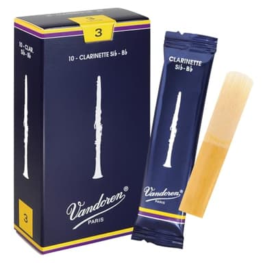 Vandoren CR103 Bb Clarinet Traditional Reeds Strength 3; Box of 10 - Image 1