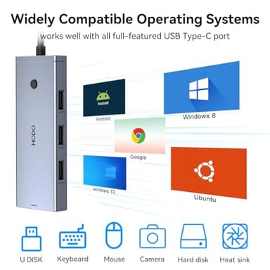 HODO Docking Station to Dual HDMI Monitors Adapter USB C to Dual HDMI Adapter 4K 60 Hz for Laptops Docking Station Dual Monitor with PD 3 USB Port Button Compatible for HP Elitebook Dell XPS 13 15 etc - Image 8