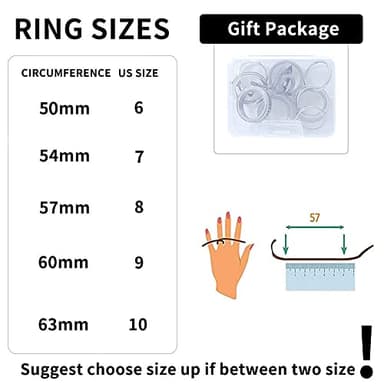 MUCAL Fidget Rings for Anxiety 8pcs Stainless Steel Spinner Ring Anti Spinning Moon Star Cool Stress Relieveing Women Men - Image 7