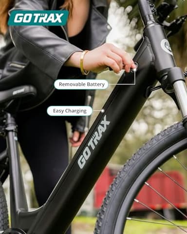 Gotrax Dolphin 26" Electric Bike, Max Range 30Miles(Pedal-assist1) & 20Mph Power by Peak 500W, 5 Pedal-Assist Levels & Front Suspension, 7-Speed&Boost Mode, City E-Bike for Adult White - Image 5