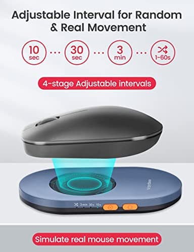 Vaydeer Ultra Slim Mouse Mover, Air 3 Mouse Jiggler with Adjustable Interval Timer, Undetectable & Noiseless, Simulates Realistic Movement, Driver-Free Shaker for Keeping The PC Active (Dark Green) - Image 3