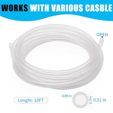Cord Protectors from Pets No Chew - Heavy Duty Wire Cover & Transparent Cable Sleeve (1/2in Dia, 30ft Length, 2mm Thick) - Puppy Proof Cord Covers for Electrical Wires, TV Cables, Chargers (30FT) - Image 5
