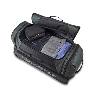 Samsonite Andante 2 Wheeled Duffel Bag – 28-Inch Durable Rolling Luggage with Inline Skate Wheels, Push-Button Handle & Spacious Compartments – Travel-Friendly and Lightweight - All Black - Image 3